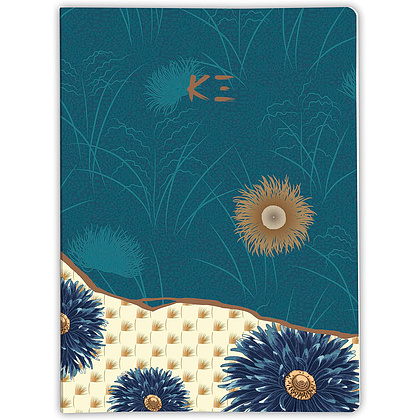 Блокнот "K3 blue", A5, 74 листа, линейка, синий, ассорти