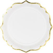 Тарелка бумажная с золотыми краями