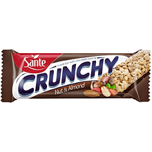 Батончик-мюсли "Sante Crunchy" с лесным орехом и миндалем в шоколаде, 40 г