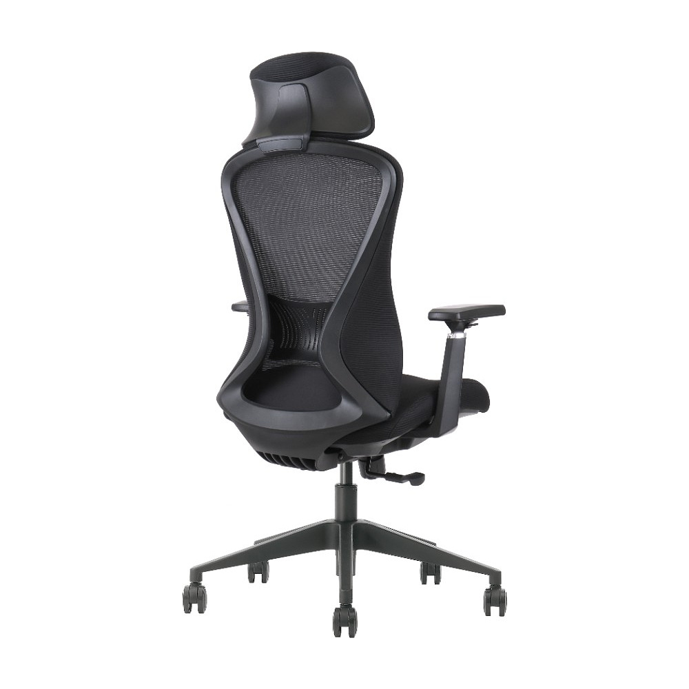 Кресло для руководителя EVOLUTION "OFFICE COMFORT", ткань, сетка, пластик, черный - 7