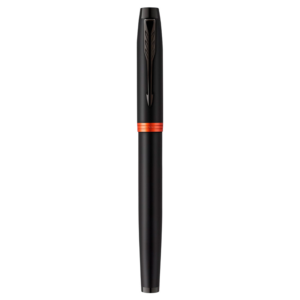 Ручка перьевая Parker "IM Vibrant Rings F315 Flame Orange PVD", F, черный, оранжевый, патрон синий - 2