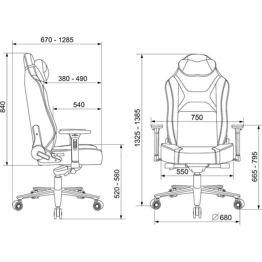 Кресло компьютерное Бюрократ A4Tech Bloody GC-680, искусственная замша, серый, черный, металл - 18