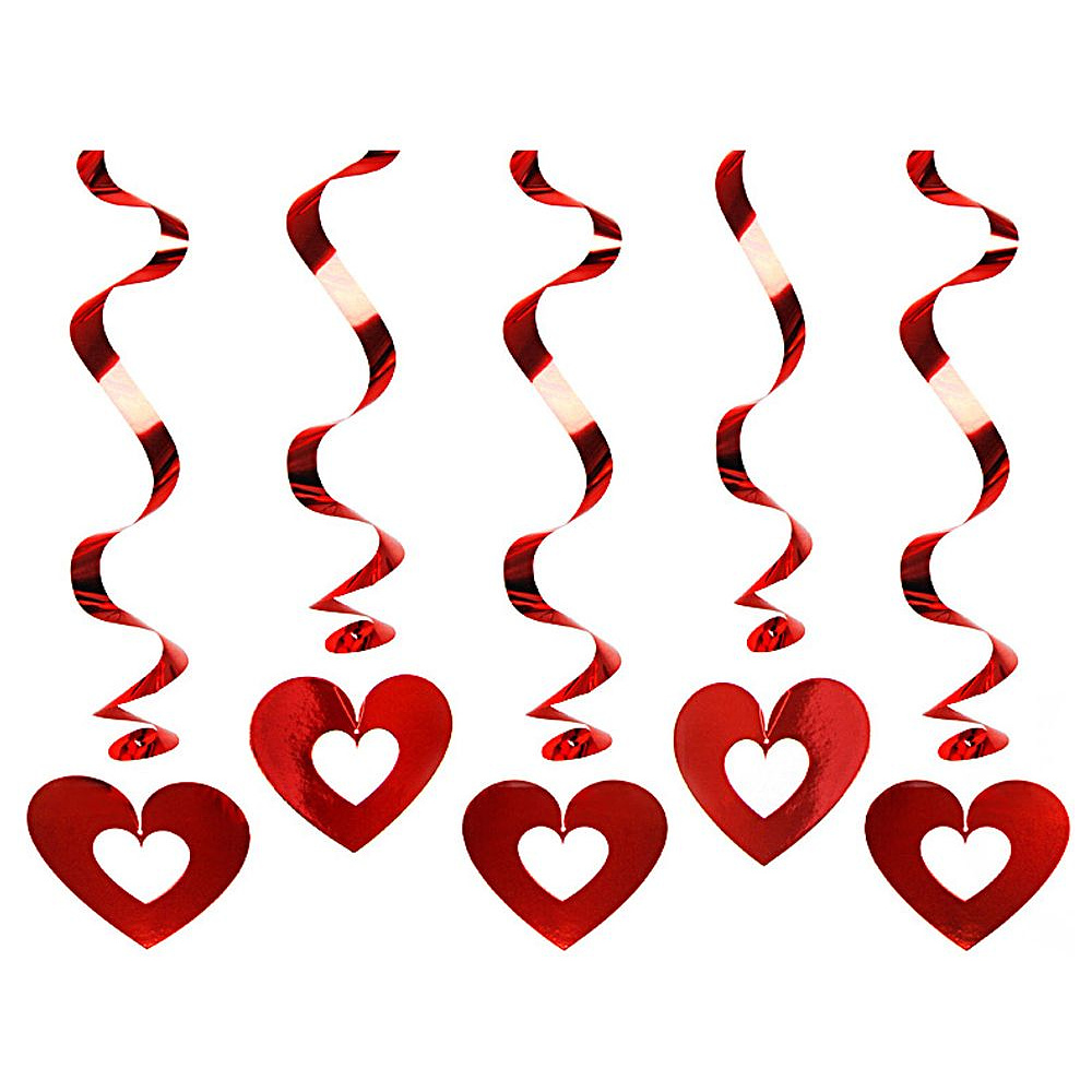 Гирлянда подвесная "Сердце", 60 см, 5 шт, красный