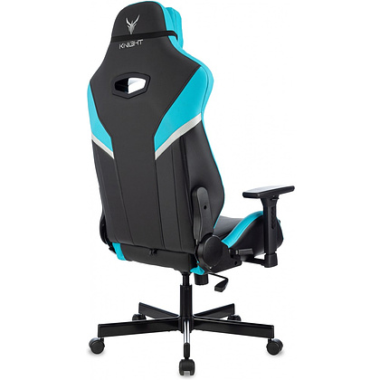 Кресло игровое Бюрократ Knight Thunder 5X экокожа, черный, голубой, металл - 7