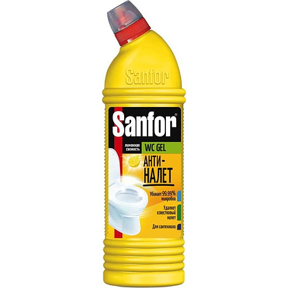 Средство чистящее для сантехники "Sanfor WC  lemon fresh", 1 л, гель