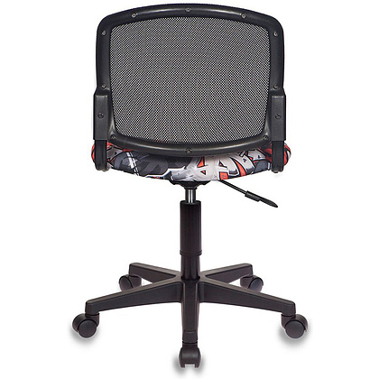 Кресло для детей Бюрократ "CH-296NX/Graffity", сетка, ткань, пластик, черный  - 4