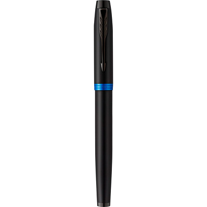 Ручка перьевая Parker "IM Vibrant Rings F315 Marine Blue PVD", F, черный, синий, патрон синий - 2