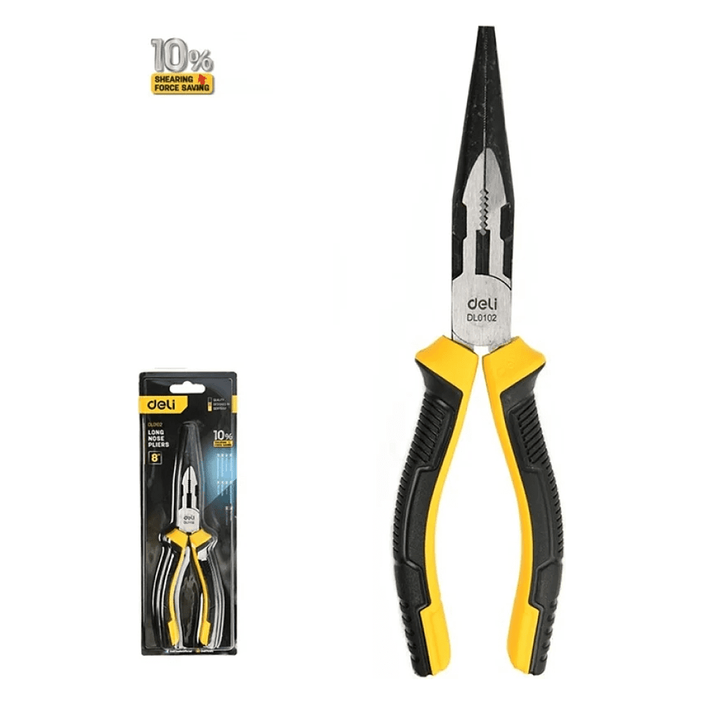 Длинногубцы Deli YS EDL0102, 200 мм, 2-х компонентные рукоятки - 2