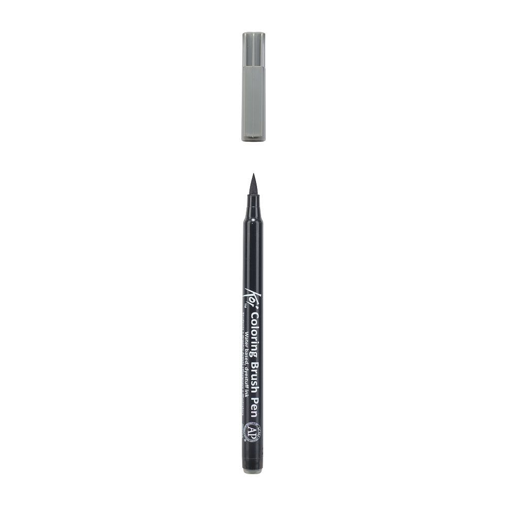 Маркер акварельный "Koi Color Brush", теплый темно-серый - 3