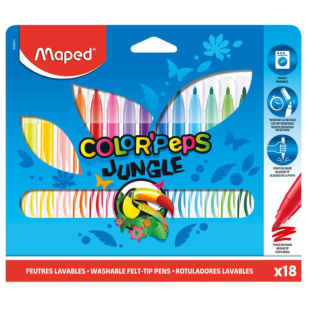 Фломастеры Maped "Jungle", 18 шт