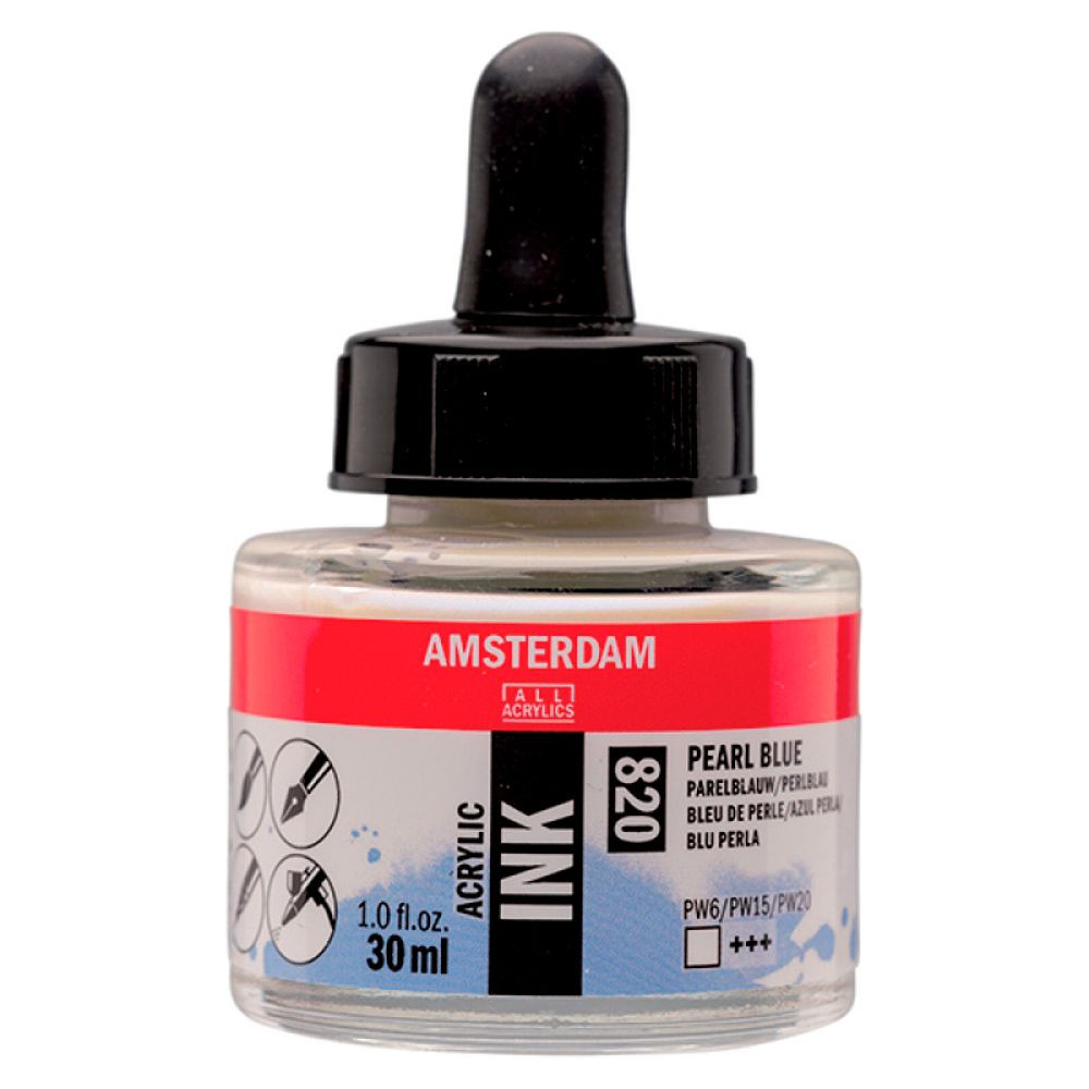 Жидкий акрил "Amsterdam", 820 жемчужный синий, 30 мл