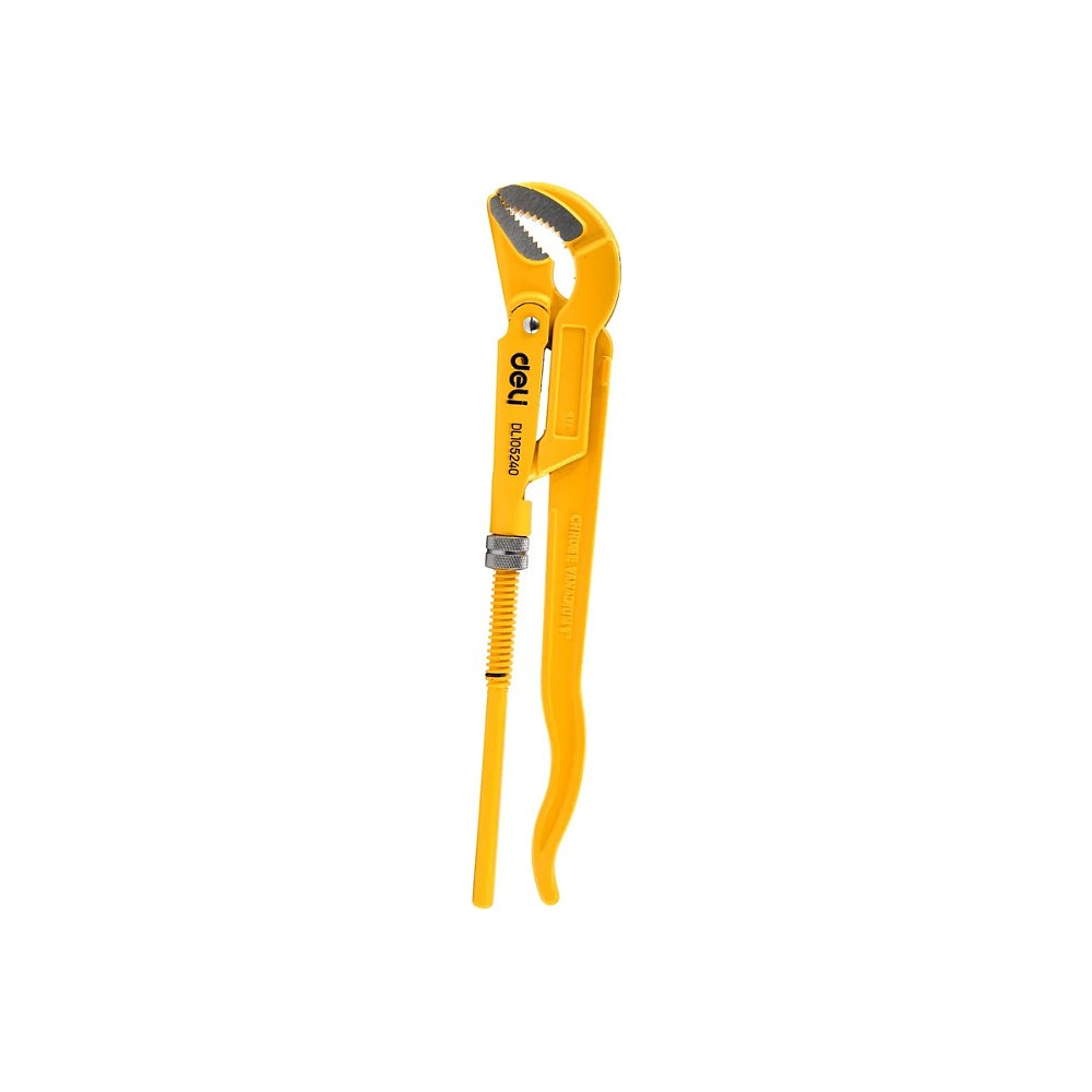 Ключ трубный Deli YS EDL105240 1", тип S, раскрытие губок 40 мм, желтый
