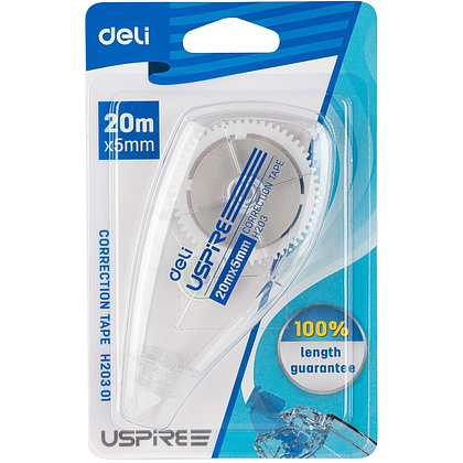 Корректор роллер "Uspire", 20х5 м/мм, белый, блистер - 4