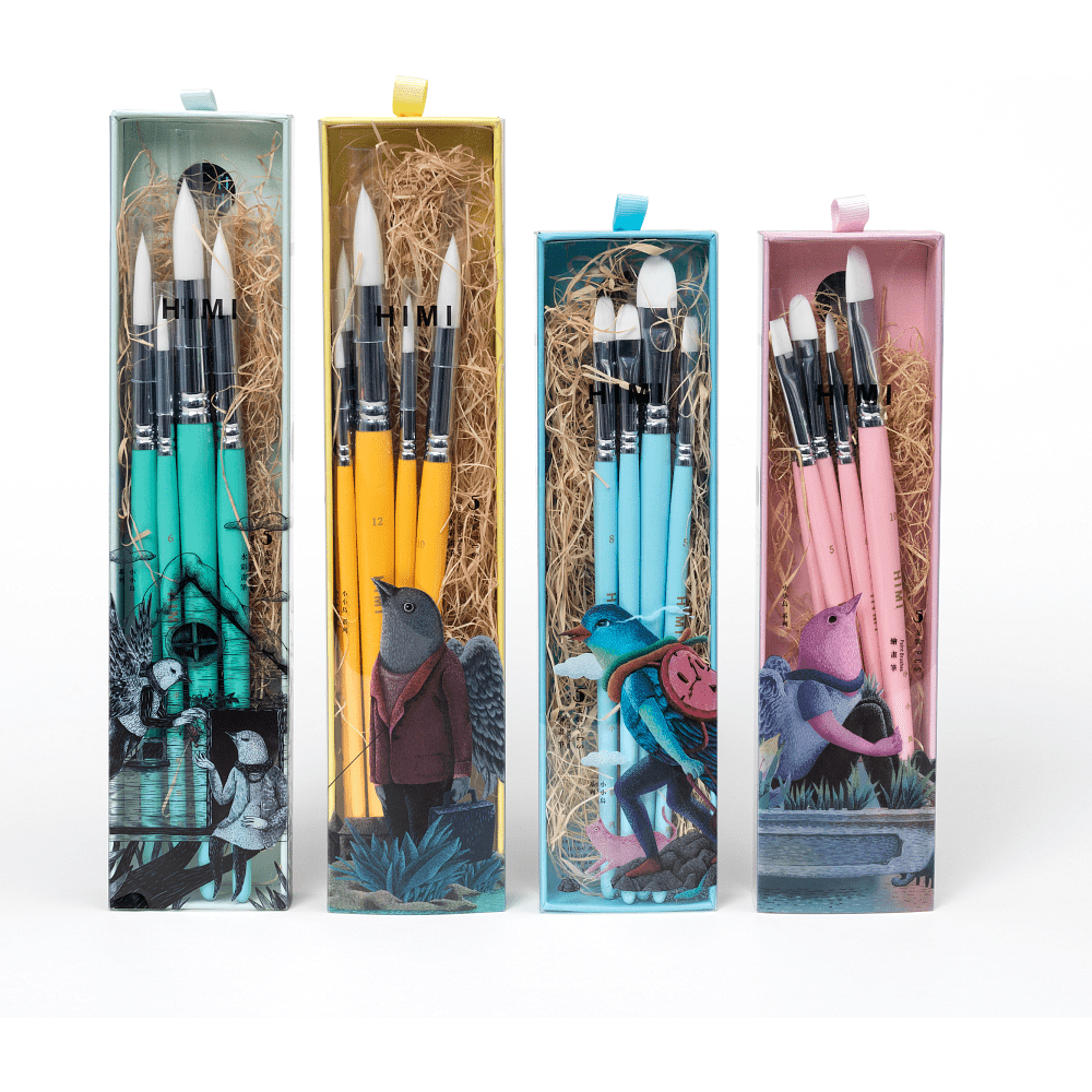 Набор кистей для рисования "Himi Little Bird", синтетика, 5 шт - 14