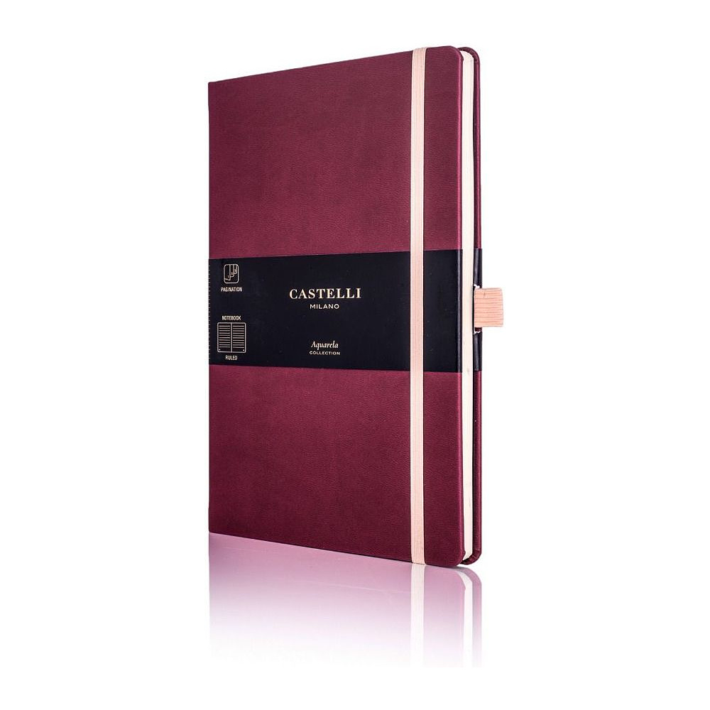 Блокнот "Aquarela Black Cherry", А5, 96 листов, линейка, вишневый