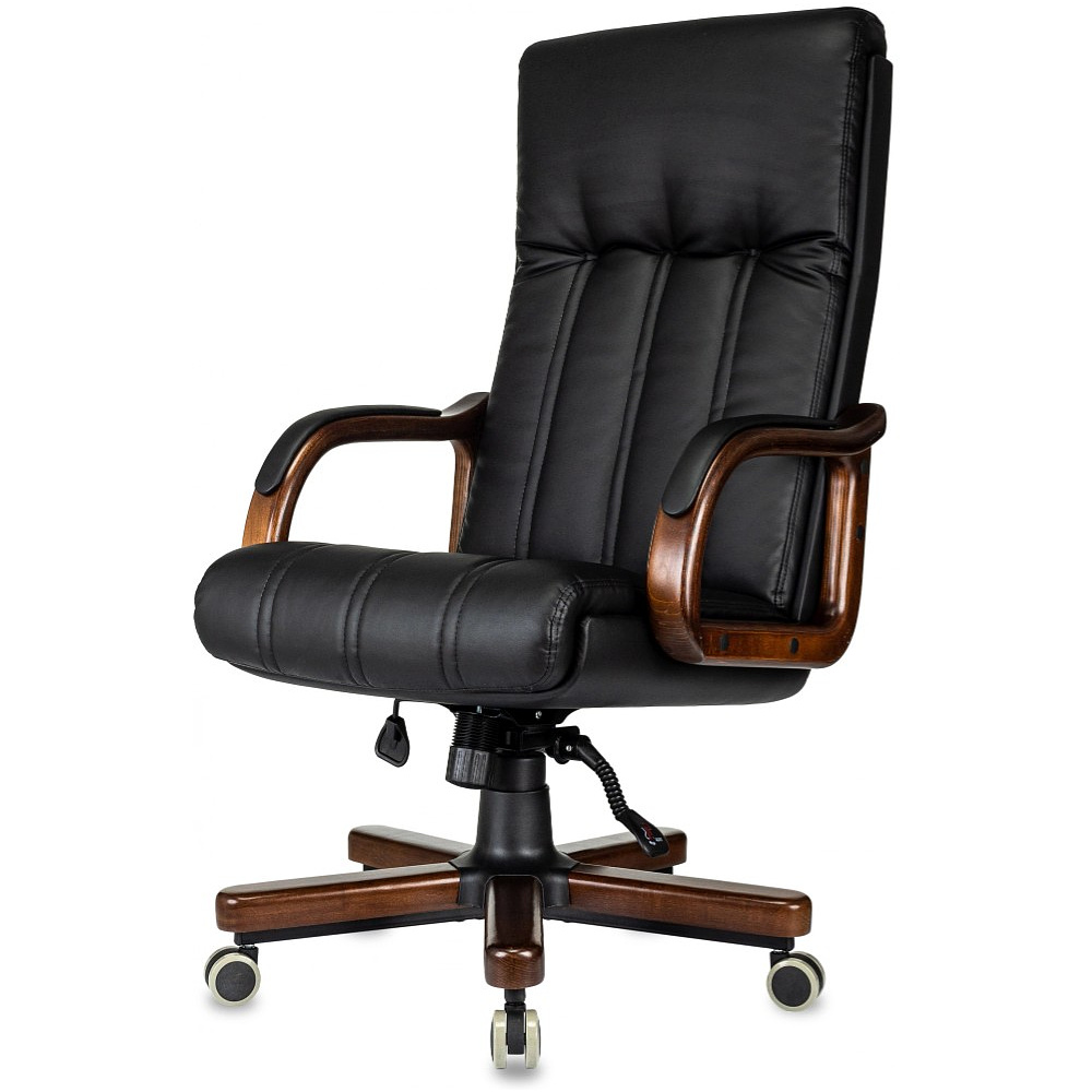 Кресло для руководителя Бюрократ T-9932WALNUT, экокожа, черный, металл, дерево - 3