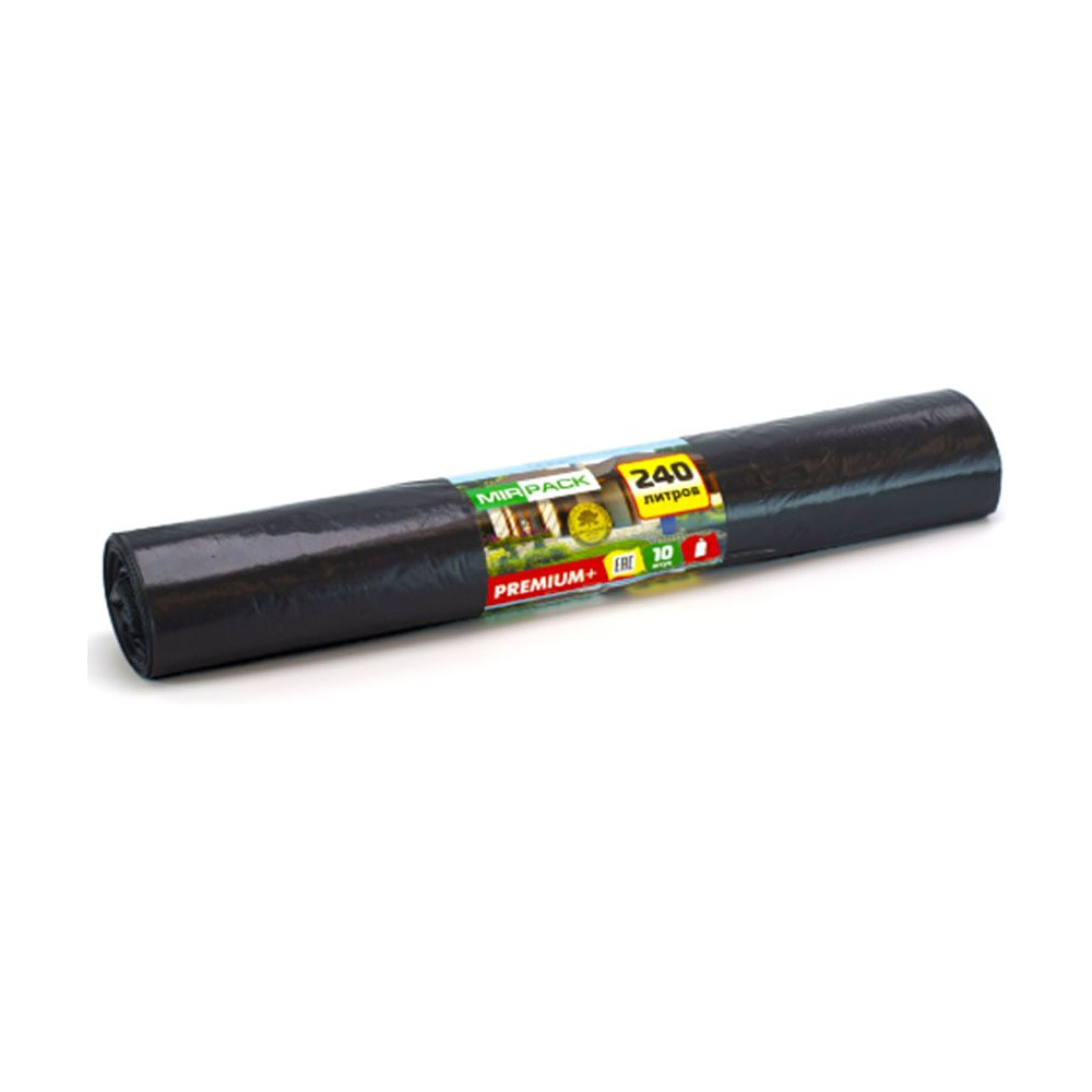 Мешки для мусора "Mirpack Premium+", 45мкм, 240л, 10шт/рулон - 2