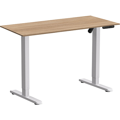 Стол с электроприводом WellDesk Basic 1300x675х18 белый/дуб бардолино натуральный (9191460+9072452)