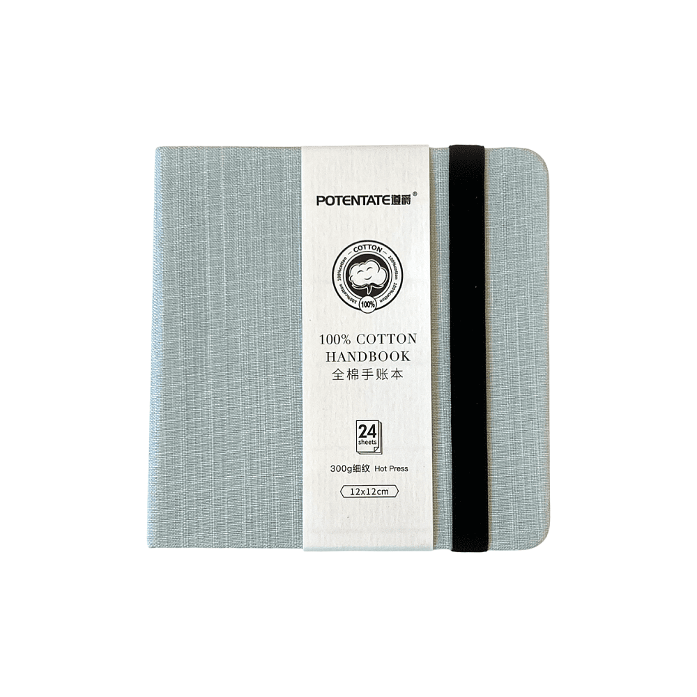 Cкетчбук для акварели "Potentate", горячий пресс, 12х12 см, 300 г/м2, 24 листа, серый