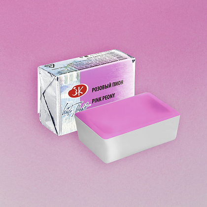 Краски акварельные "Белые ночи", 366 розовый пион, кювета - 2