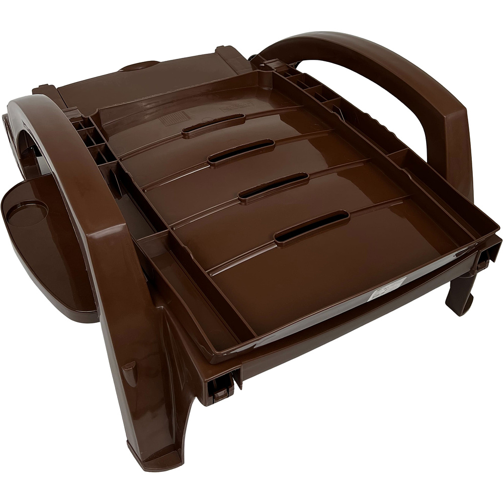 Шезлонг складной на колесах, пластик, шоколадный - 8