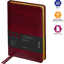 Ежедневник недатированный "xGold", А5, 320 страниц, бордовый