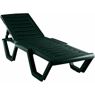 Шезлонг Атлант, пластик, темно-зелёный
