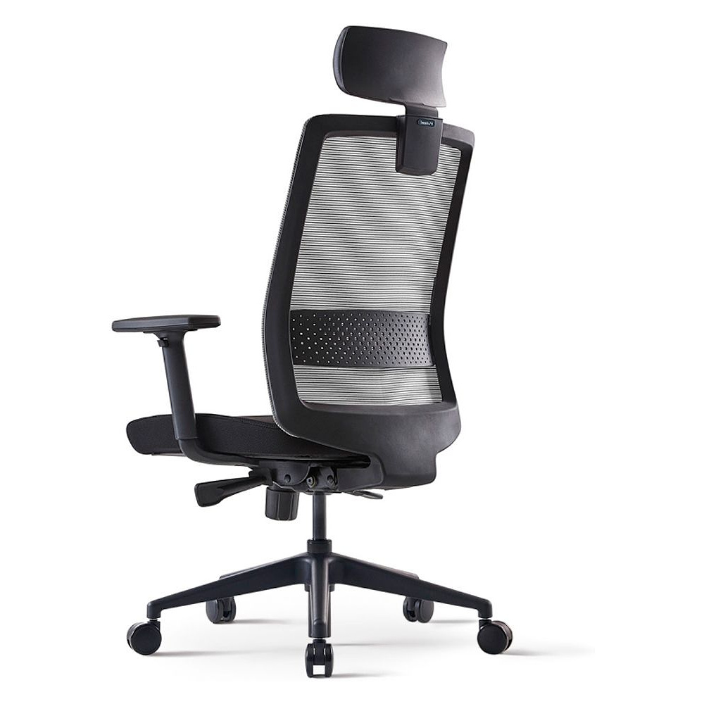 Кресло для руководителя BESTUHL "S30", сетка, ткань, пластик, черный - 3