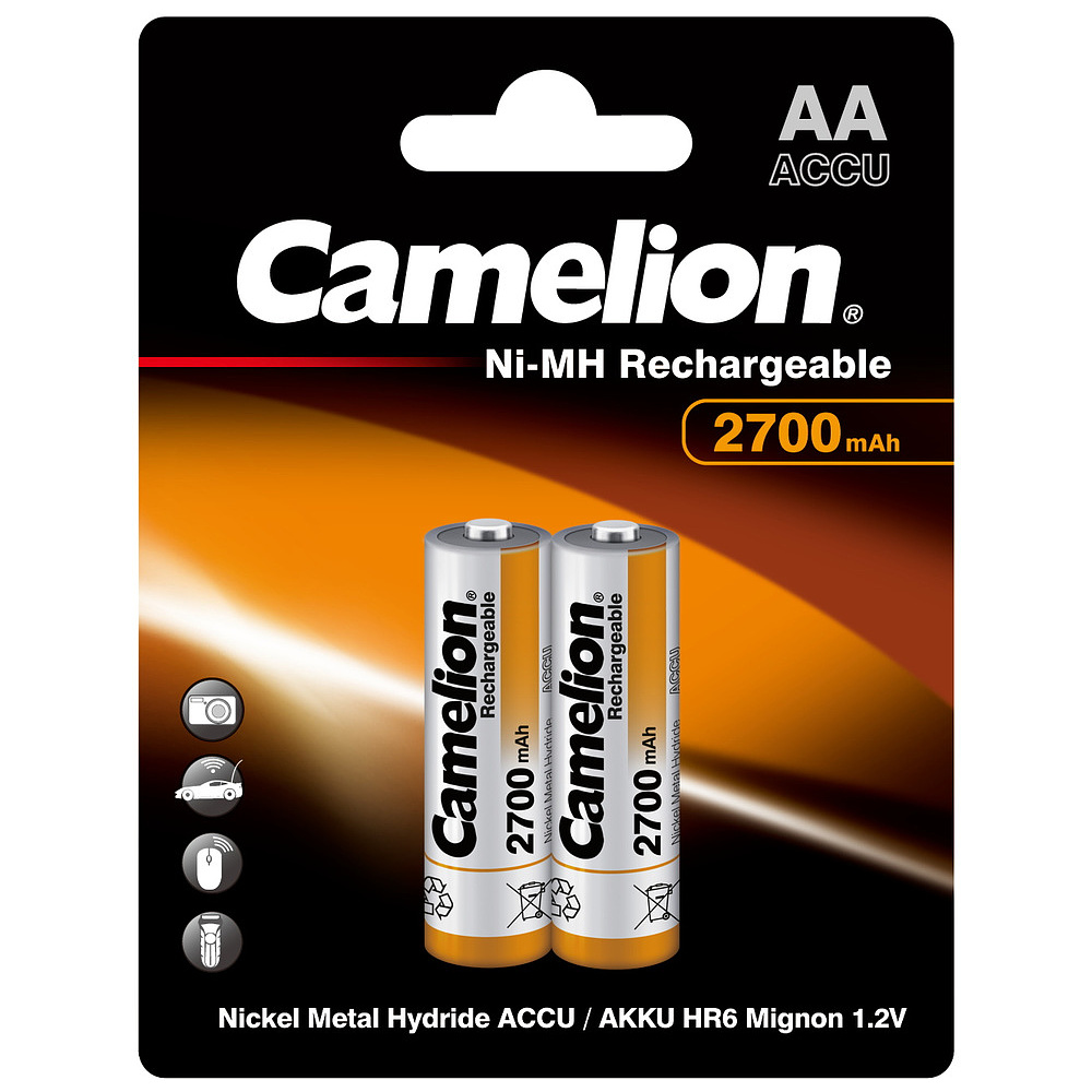 Аккумулятор Camelion NH-AA2700BP2 24/384, 1.2V, 2700 мА/ч, 2 шт.