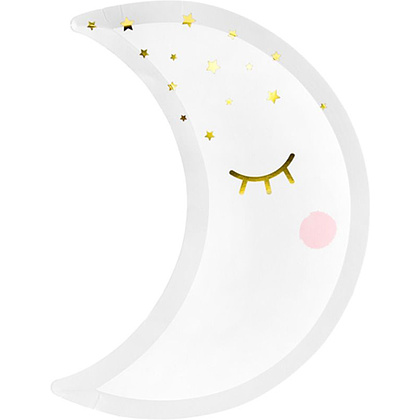 Тарелка бумажная "Белая луна", 10.5х24 см, 6 шт