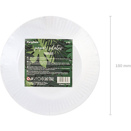 Тарелка бумажная "Алоха", 18 см, 6 шт, бирюзовый - 4