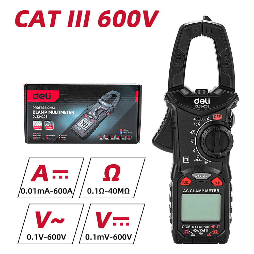 Токоизмерительные клещи Deli RS EDL334203 - 10