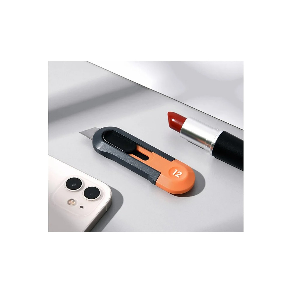 Нож строительный Deli HS HT4007C, 80x25 мм, Soft Touch, оранжевый - 4