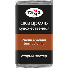 Краски акварельные Гамма "Старый Мастер", 110 сиена жженая, кювета