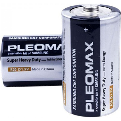 Батарейки солевые Samsung "Pleomax R20 D", 2 шт.