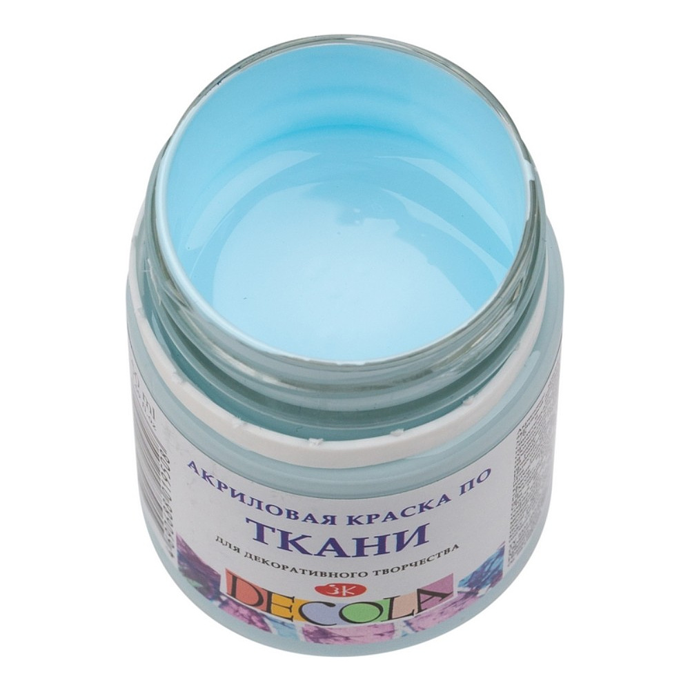 Краска акриловая по ткани "Декола", 534 светло-голубая, 50 мл., банка - 2