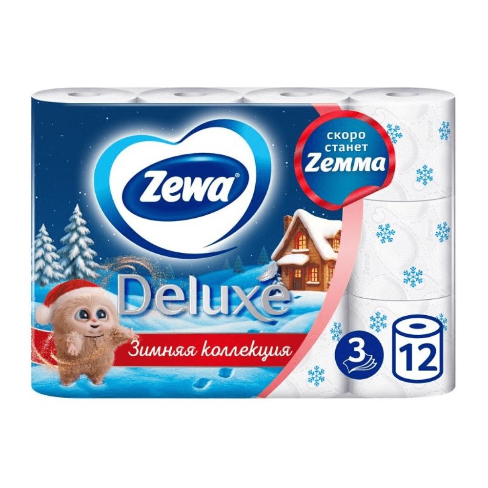 Бумага туалетная Zewa Deluxe 3 слоя, 12 рулонов - 4