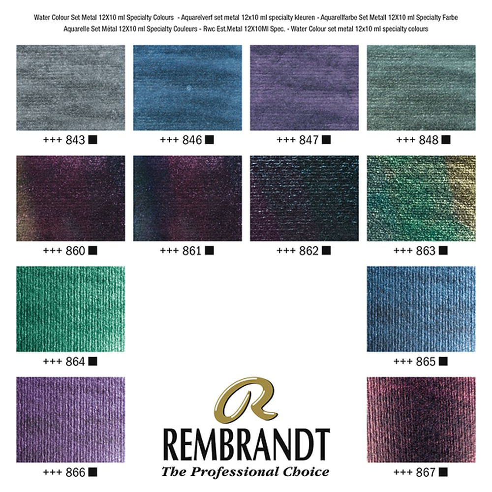 Набор красок акварельных "Rembrandt", 12 специальных цветов - 2