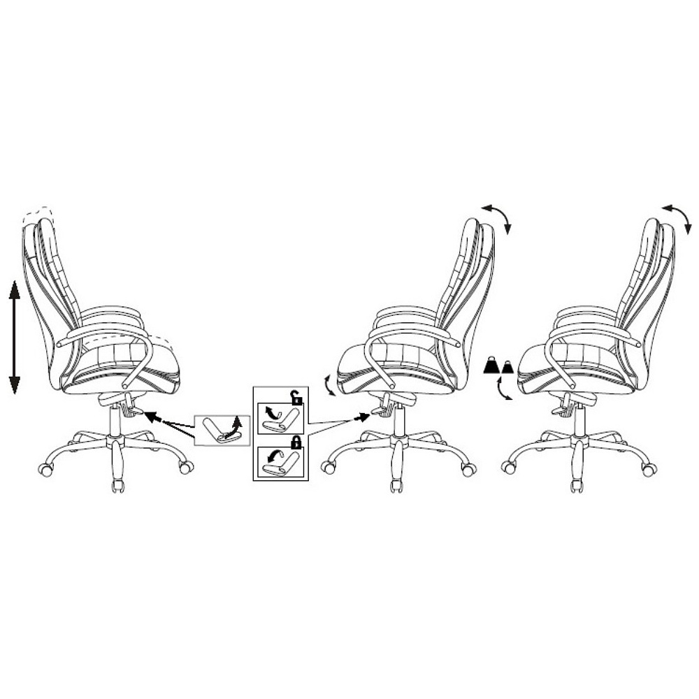 Кресло для руководителя Бюрократ T-9950 кожа, черный - 7