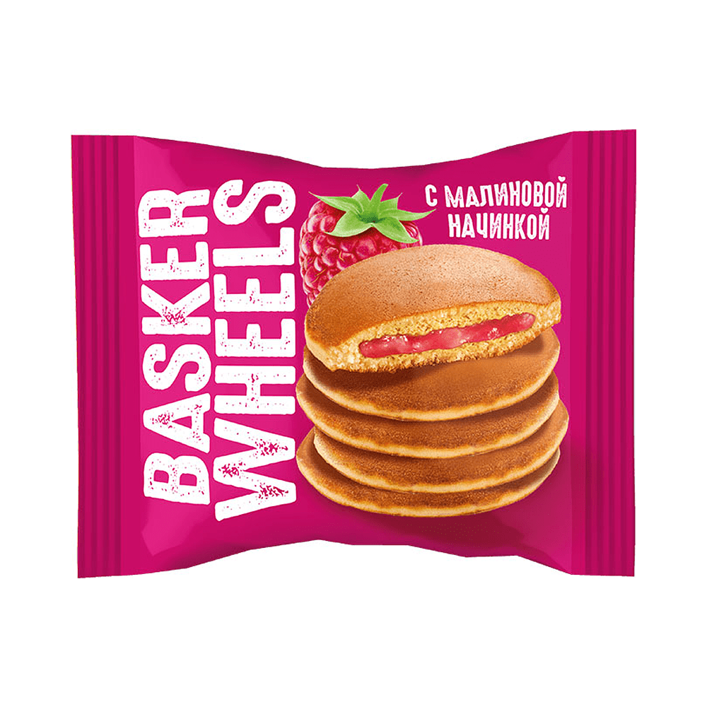 Панкейк "Basker Wheels" с малиновой начинкой, 36 гр 
