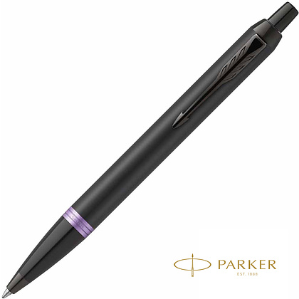 Ручка шариковая автоматическая Parker "IM Vibrant Rings K315", 0,7 мм, черный, фиолетовый, стерж. синий