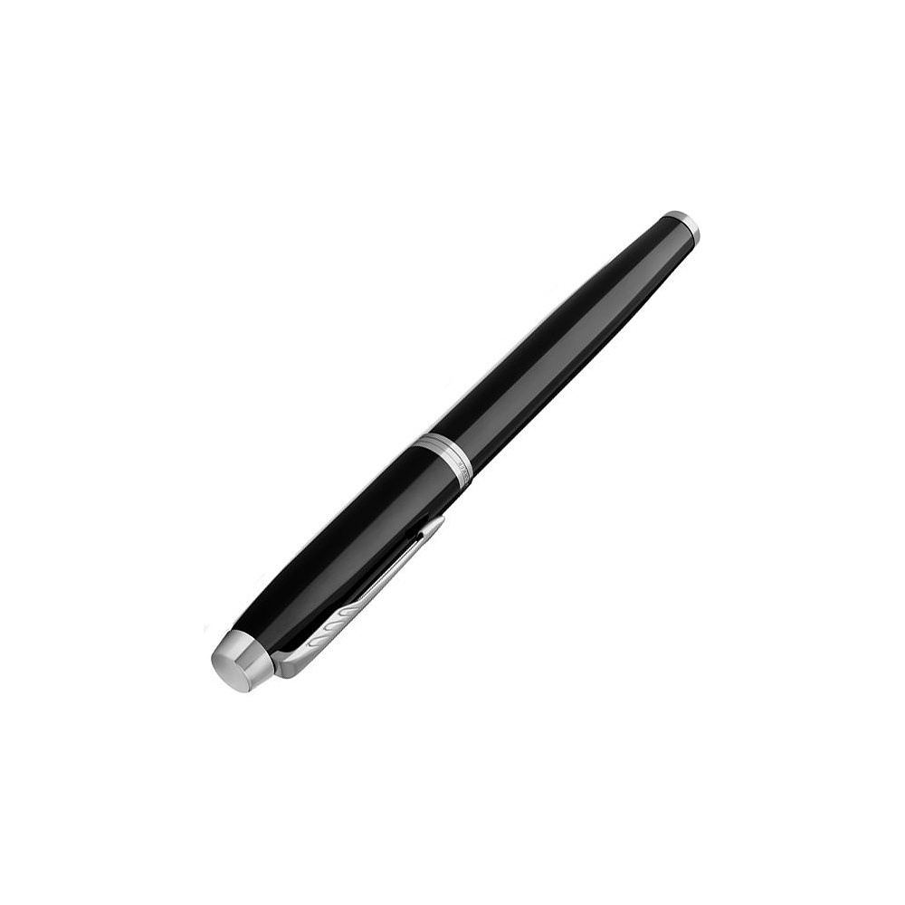 Ручка перьевая "Parker IM Black Lacquer CT", F, черный, серебристый, патрон синий - 4