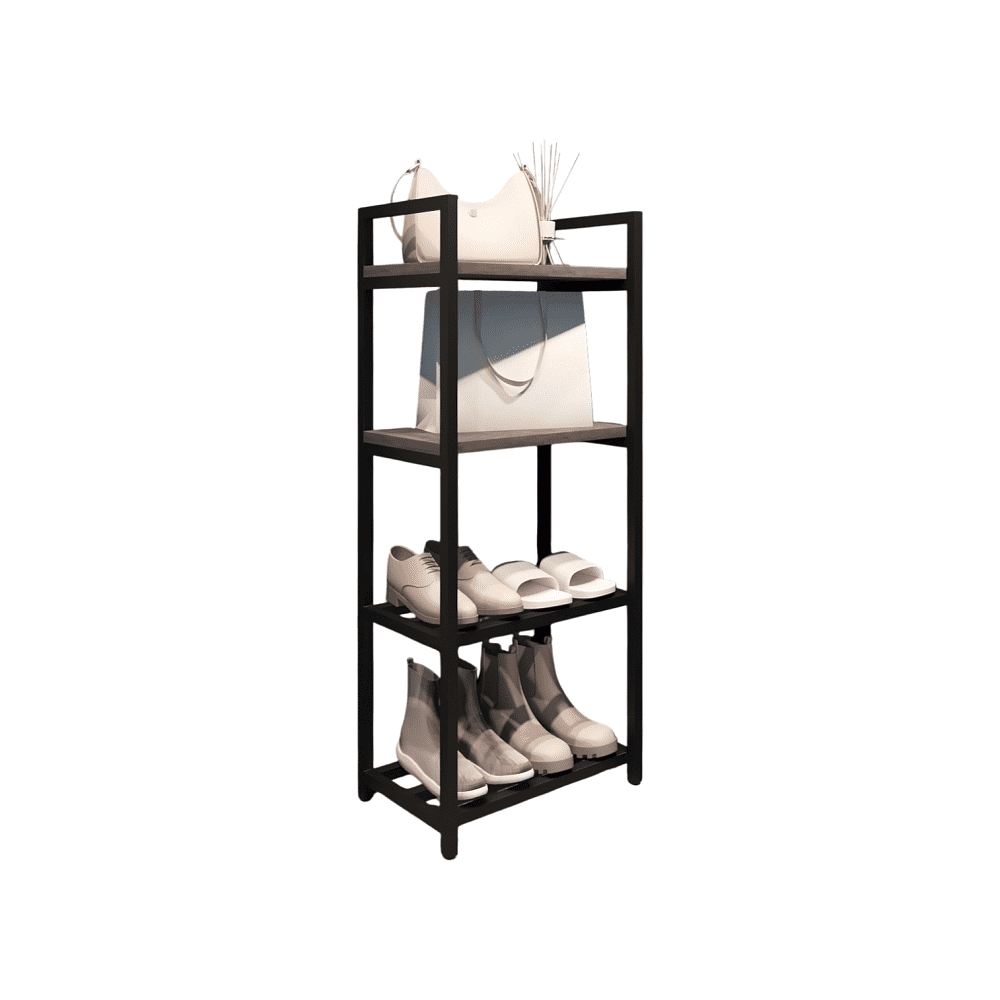 Обувница ALLERD 2+2 RION, черный муар, 440х250х1030, металл бруклин