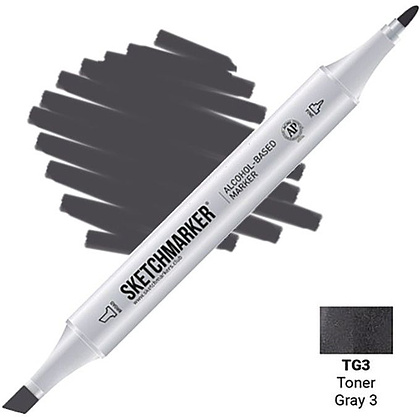 Маркер перманентный двусторонний "Sketchmarker", TG3 серый тонированный №3