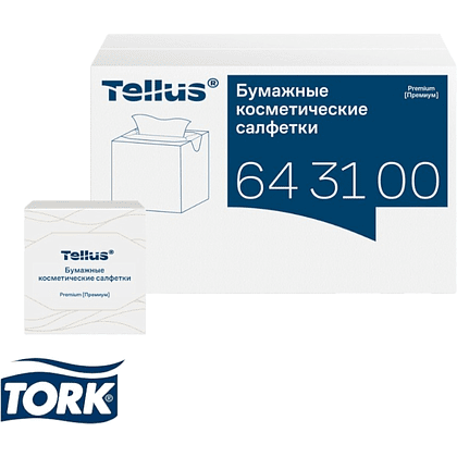Салфетки косметические Tellus Премиум, 90шт/уп, в кубе