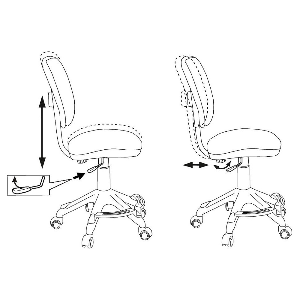 Кресло детское "Бюрократ CH-W204/F", пластик, оранжевый бэнг - 4