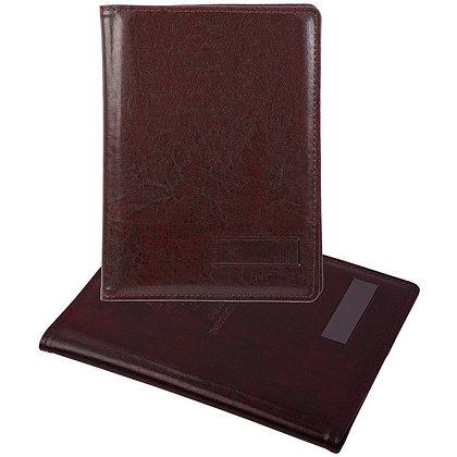 Папка  На подпись А4 (кожзам/картон) коричневая с карманом