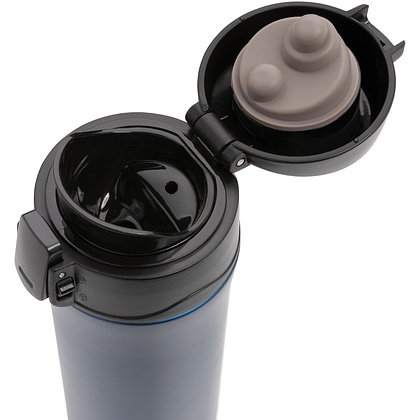 Кружка термическая "Easy Lock Metallic", металл, полипропилен, 300 мл, синий - 6