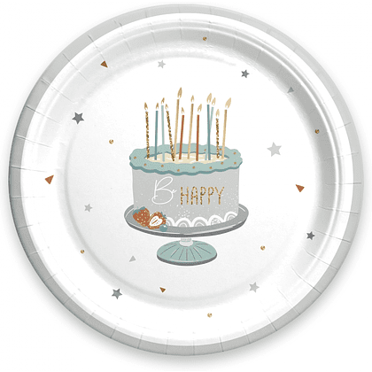 Тарелка бумажная "Г12", 23 см, 6 шт, ассорти - 5