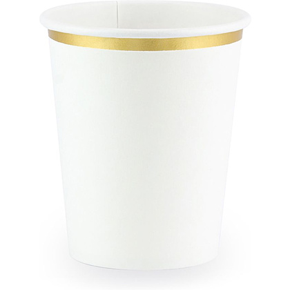 Стакан бумажный "KPP30-008", 6 шт, 260 мл, белый , золотистый